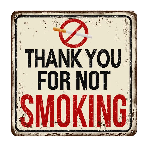 Vintage metal işareti sigara içmemek için teşekkürler — Stok Vektör