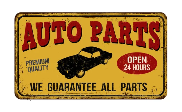 Auto parts vintage  metal sign — Stock Vector