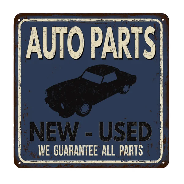 Auto części vintage metalowy znak — Wektor stockowy
