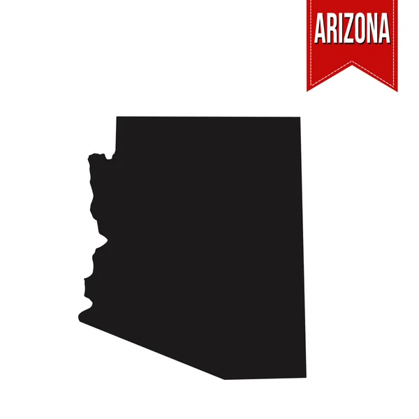 Karta över Arizona på vit — Stock vektor