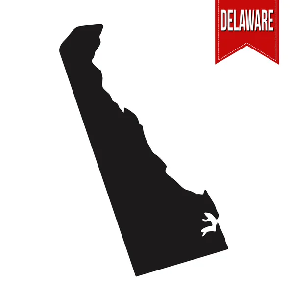 Carte de Delaware sur blanc — Image vectorielle