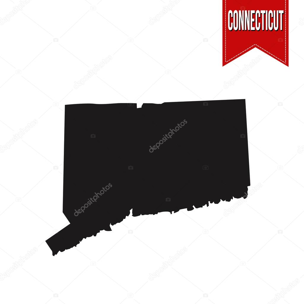 Map of Connecticut on white