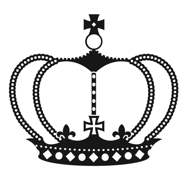 Corona nera su sfondo bianco — Vettoriale Stock