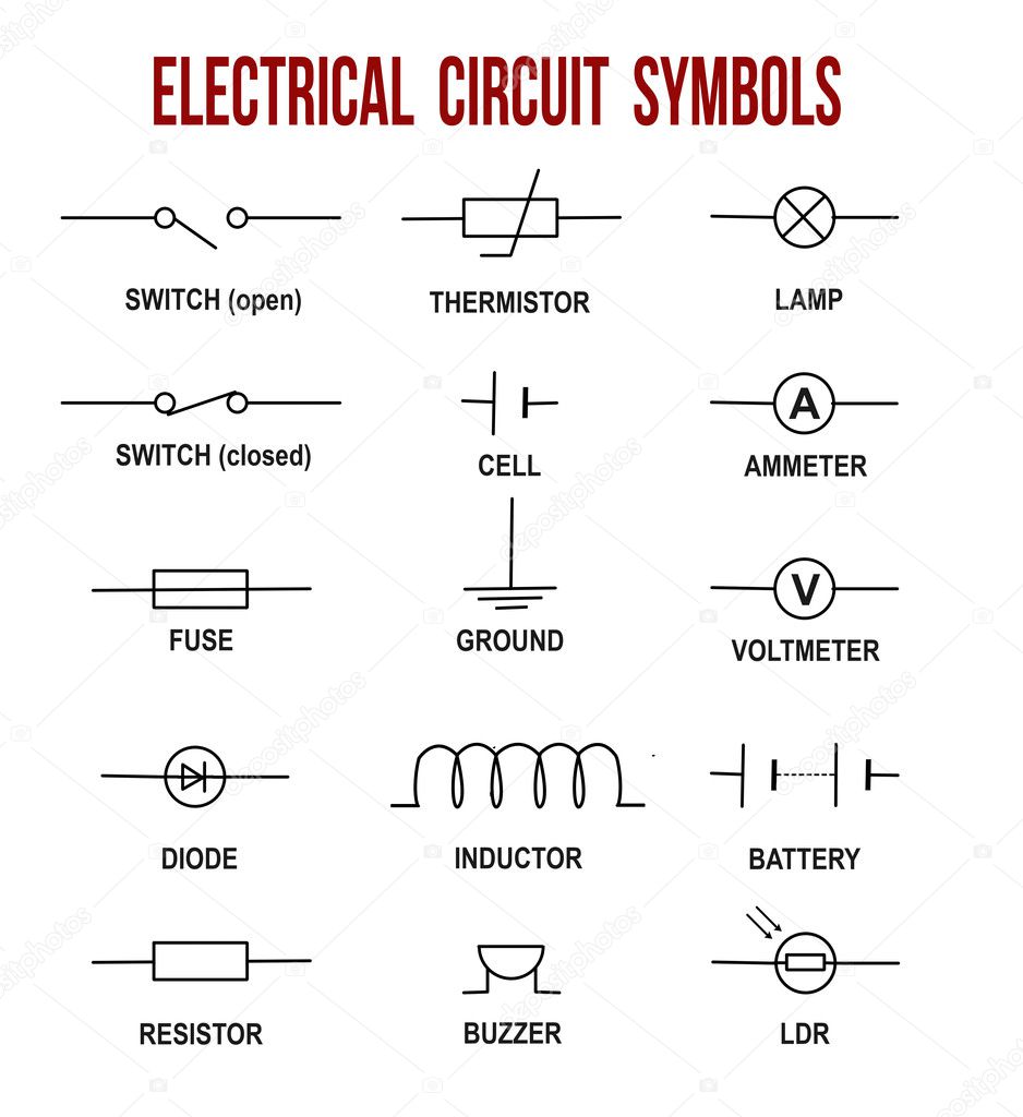 Electrical Circuit Symbols Stock Vector By roxanabalint 126557382