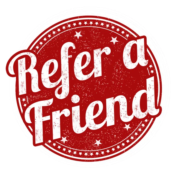 Refer a friend sign or stamp — Stock vektor