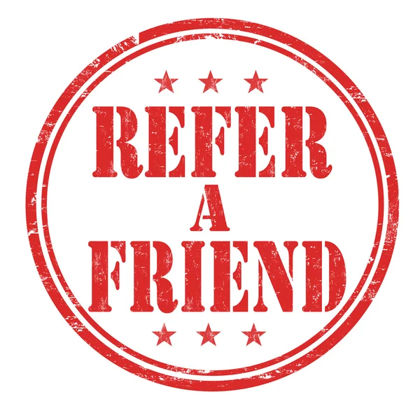 Refer a friend sign or stamp — Stock vektor