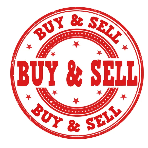 Kupuj i sprzedawaj znak i pieczęć — Wektor stockowy