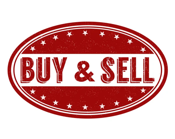 Satın almak ve satmak işareti ve damga — Stok Vektör