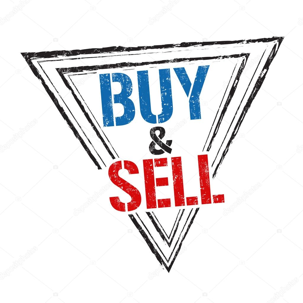 Buy and sell sign and stamp
