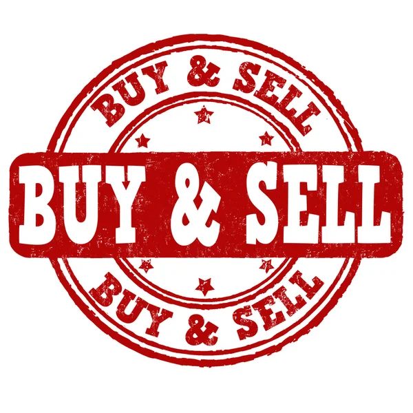 Acheter et vendre signe et timbre — Image vectorielle