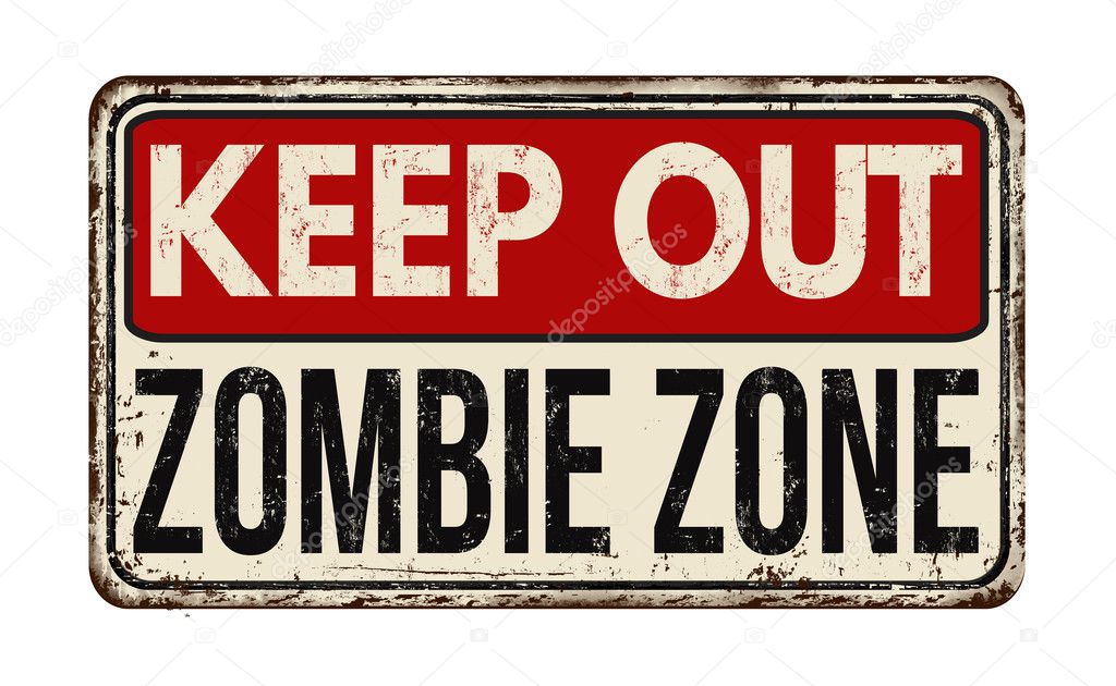Keep out zombie zone vintage metal sign — Stock Vector © roxanabalint