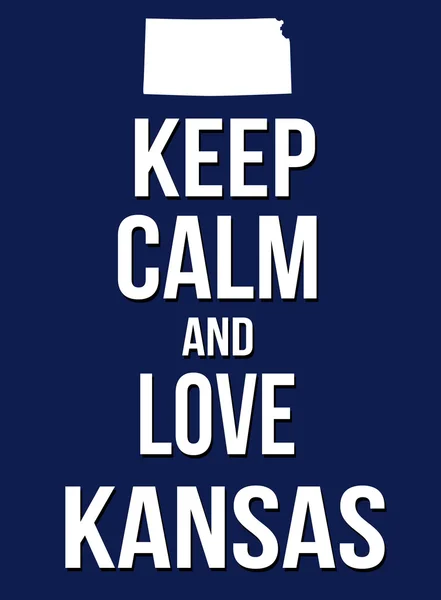 Keep calm and love Kansas — Stock Vector