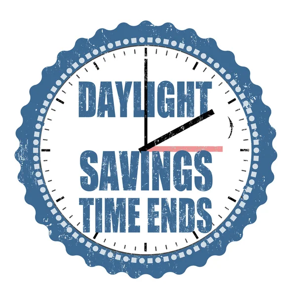 Daylight saving time eindigt stempel of teken — Stockvector