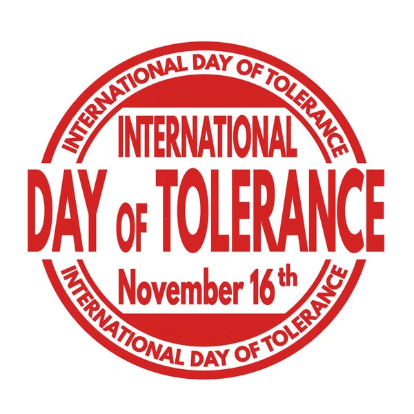 Firma o sello del Día Internacional de la Tolerancia — Vector de stock