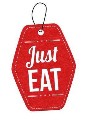 Just eat label or price tag clipart