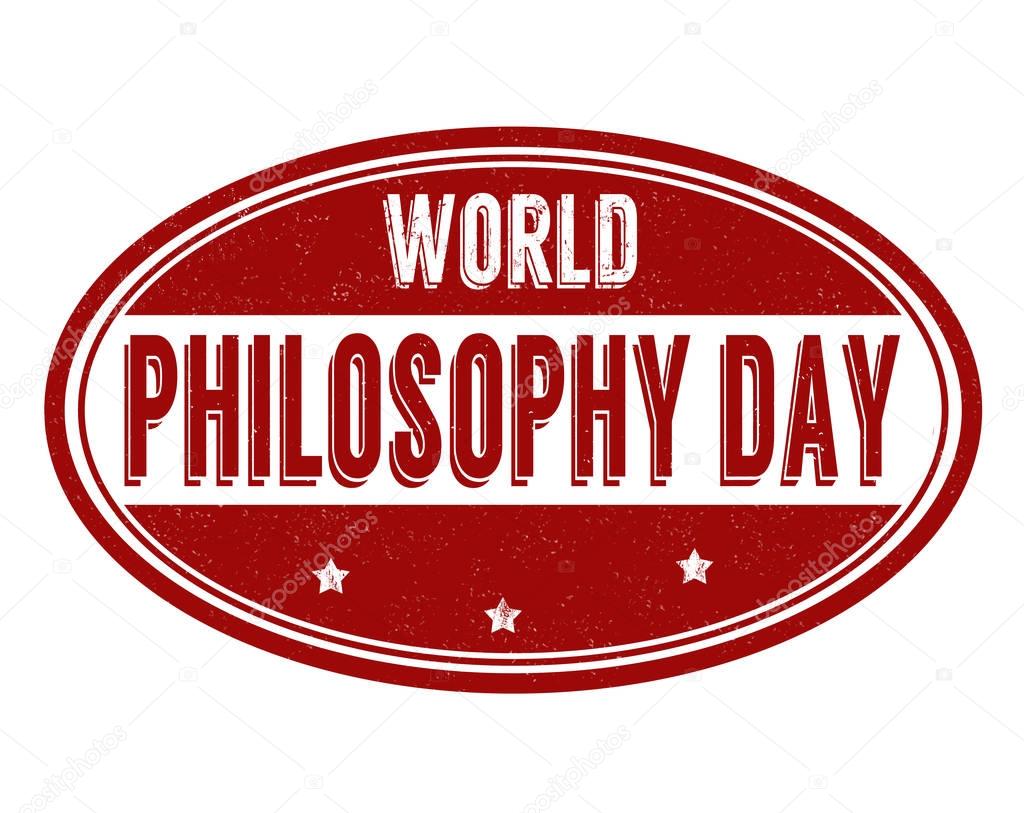 World philosophy day sign or stamp