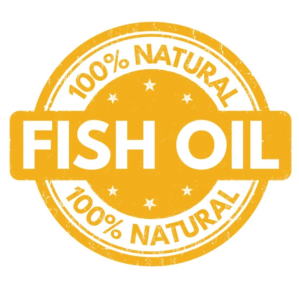 Sinal ou carimbo do óleo de peixe — Vetor de Stock