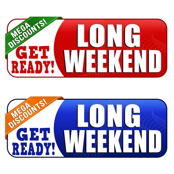 Long weekend banners set — Stock Vector