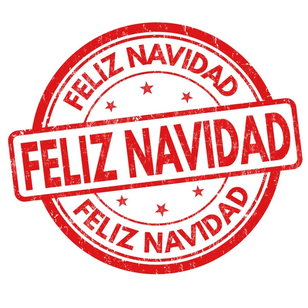 Feliz sinal de Natal ou carimbo na língua espanhola — Vetor de Stock