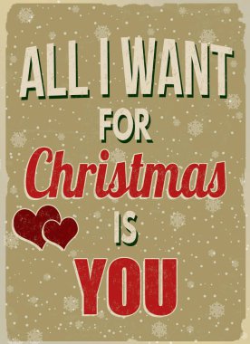 Noel için istediğim kadar sen retro reklam afişi