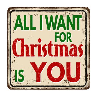 Noel için istediğim buydu seni vintage paslı metal işareti