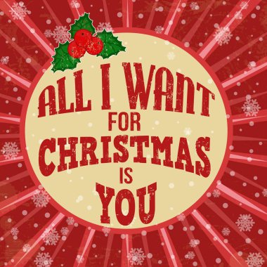 Noel için istediğim kadar sen retro reklam afişi