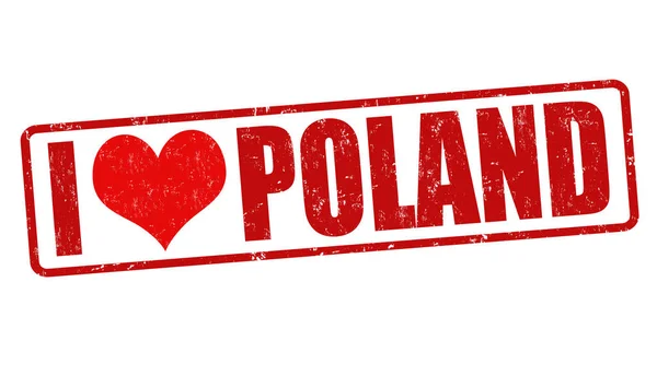 Λατρεύω Πολωνία εισόδου ή σφραγίδα — Διανυσματικό Αρχείο