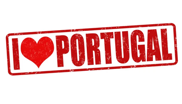 Eu amo Portugal sinal ou carimbo — Vetor de Stock