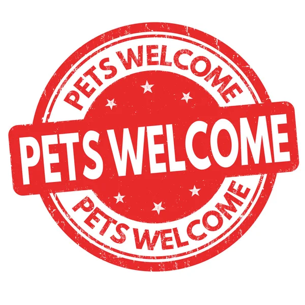 Pets welcome sign or stamp — Stock Vector