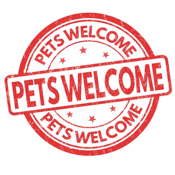 Mascotas signo de bienvenida o sello — Vector de stock