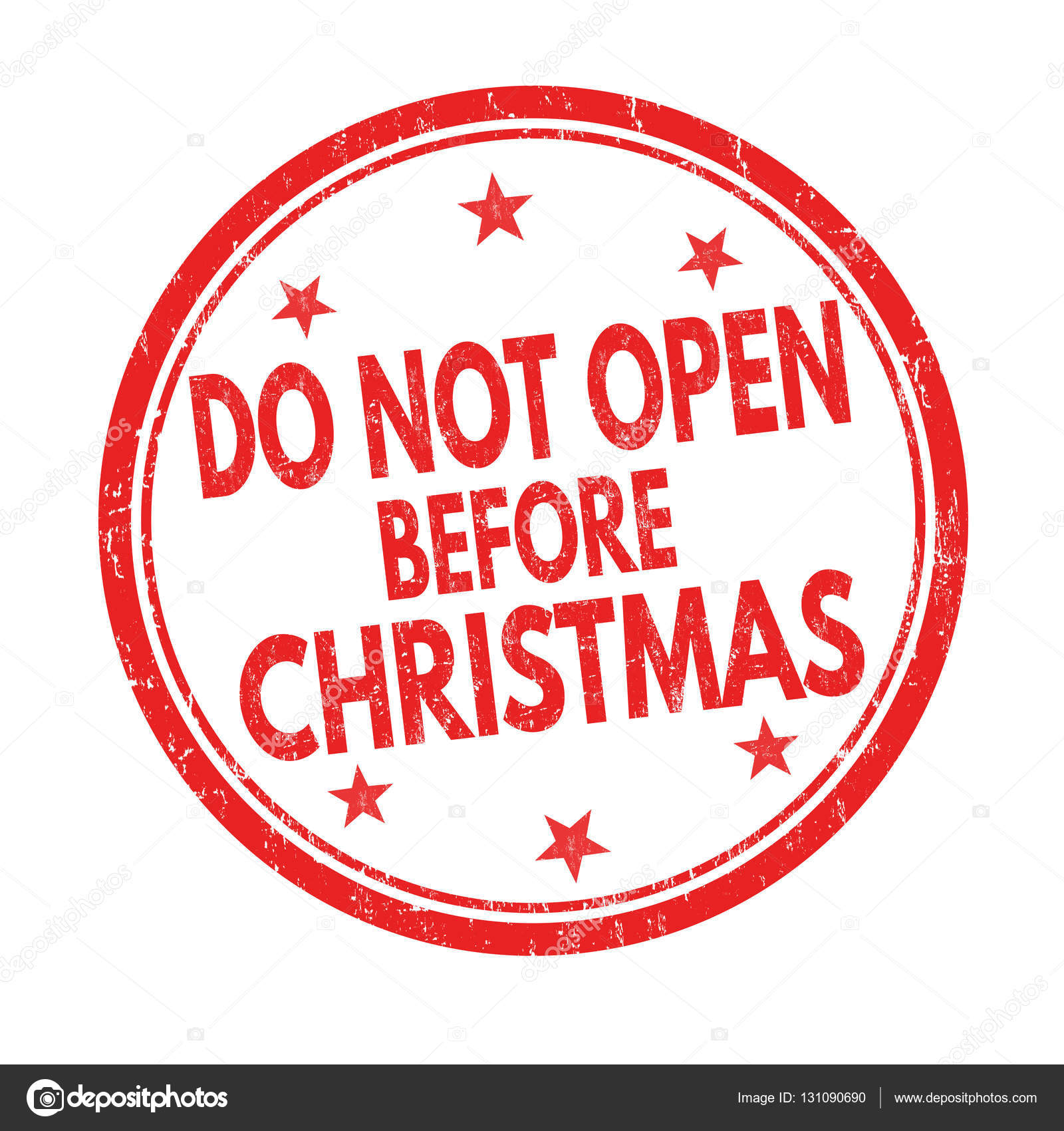 Do not open before Christmas sign or stamp — Stock Vector