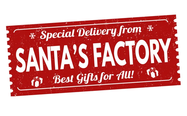 Santa's factory sign or stamp — Stock Vector