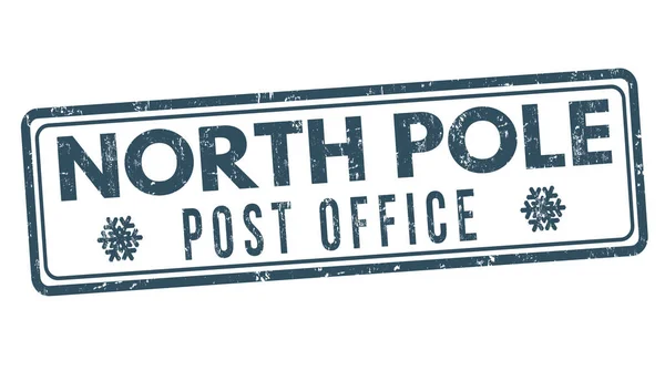 North Pole, post office sign or stamp — Stock Vector