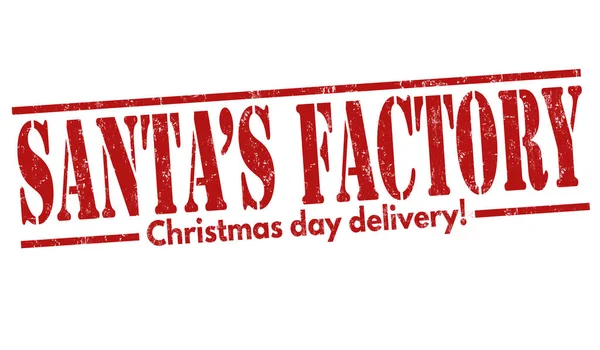 Santa's fabriek teken of stempel — Stockvector