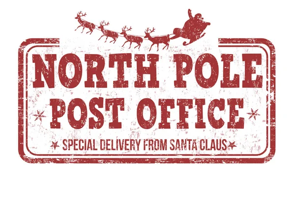 North Pole, post office sign or stamp — Stock Vector