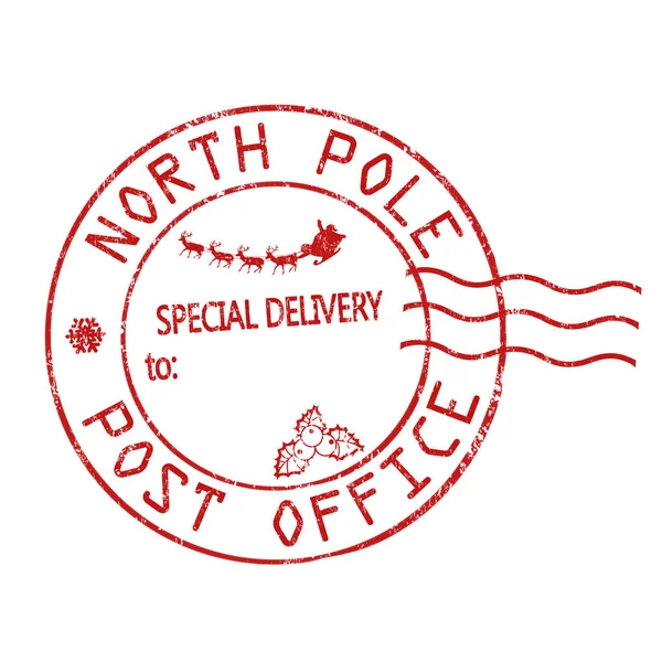 North Pole, post office sign or stamp — Stock Vector