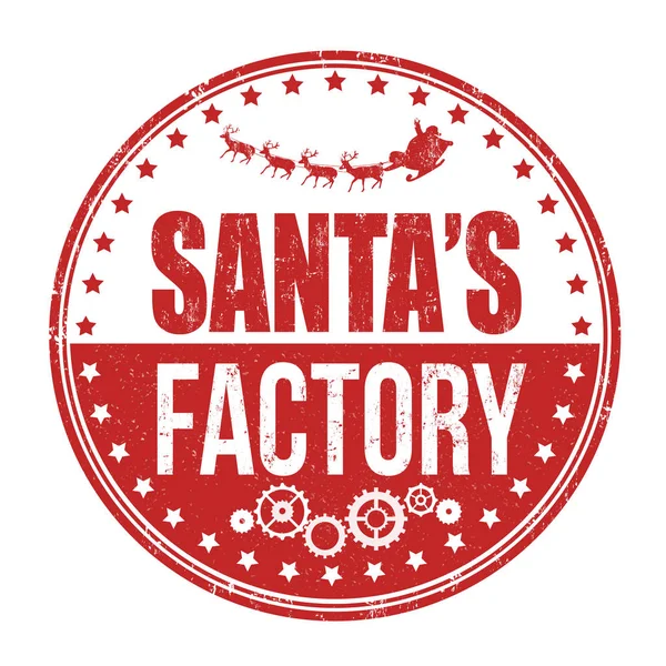 Santa's factory znak lub pieczęć — Wektor stockowy