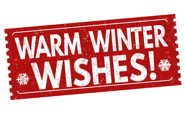 Warm winter wishes sign or stamp — Stock Vector
