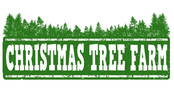 Christmas tree farm teken of stempel — Stockvector