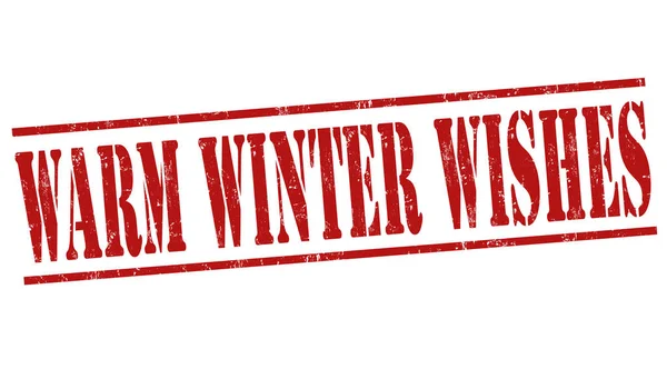 Warmer Winter wünscht Zeichen oder Stempel — Stockvektor
