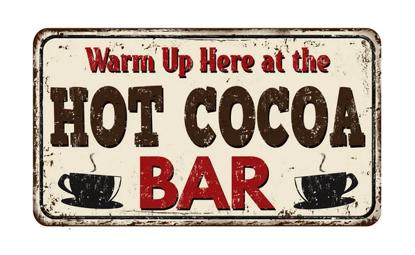 Hot cocoa vintage metal sign — Stock Vector