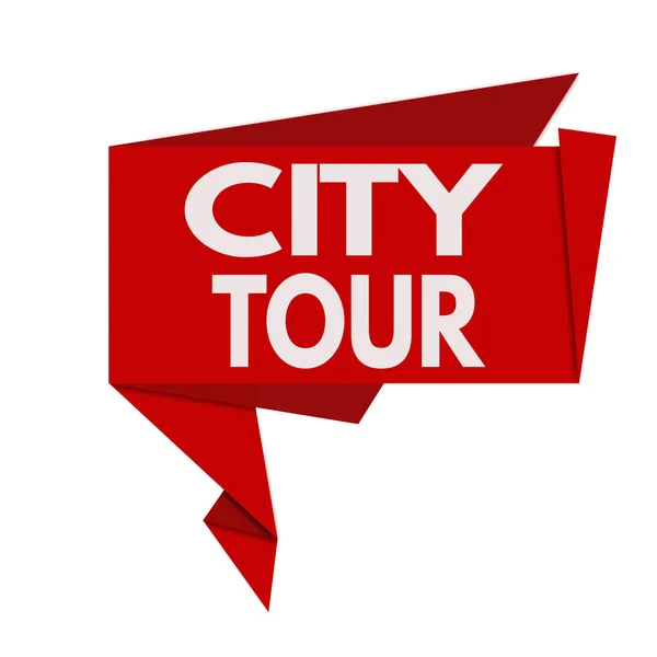 City tour origami tekstballon — Stockvector