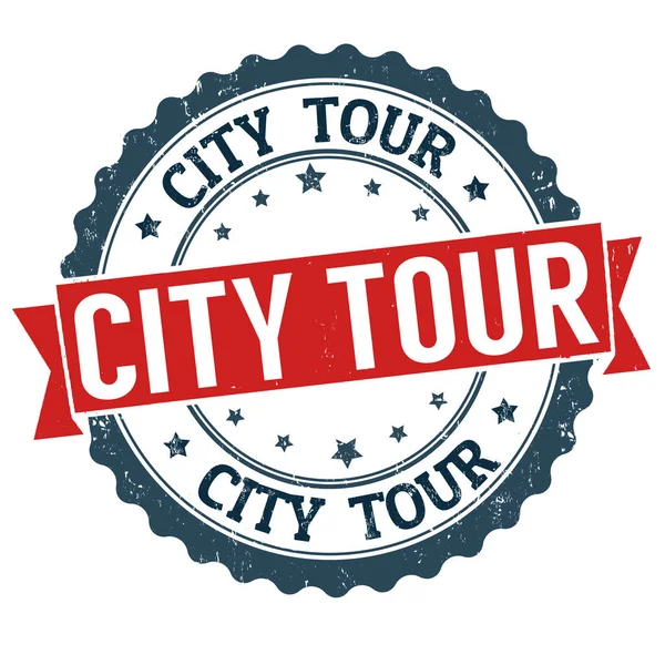 City tour signo o sello — Archivo Imágenes Vectoriales