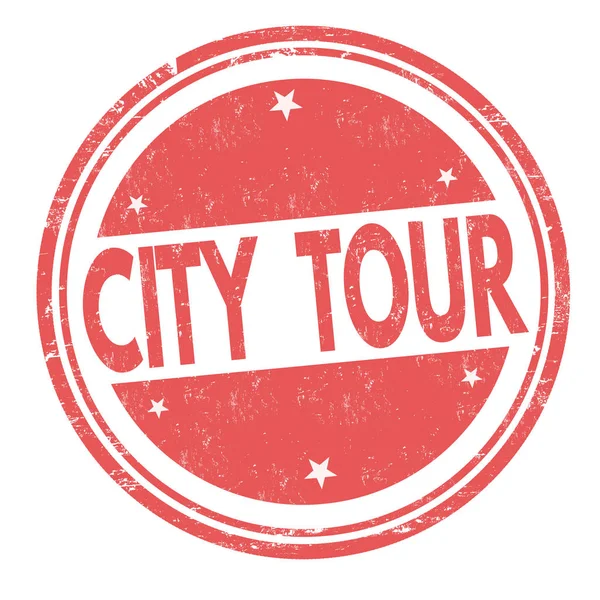 City tour signo o sello — Archivo Imágenes Vectoriales