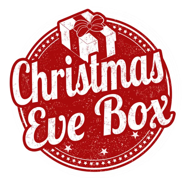 Víspera de Navidad signo de caja o sello — Archivo Imágenes Vectoriales