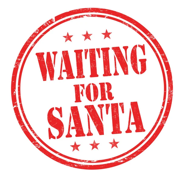 Väntar på Santa skylt eller stämpel — Stock vektor
