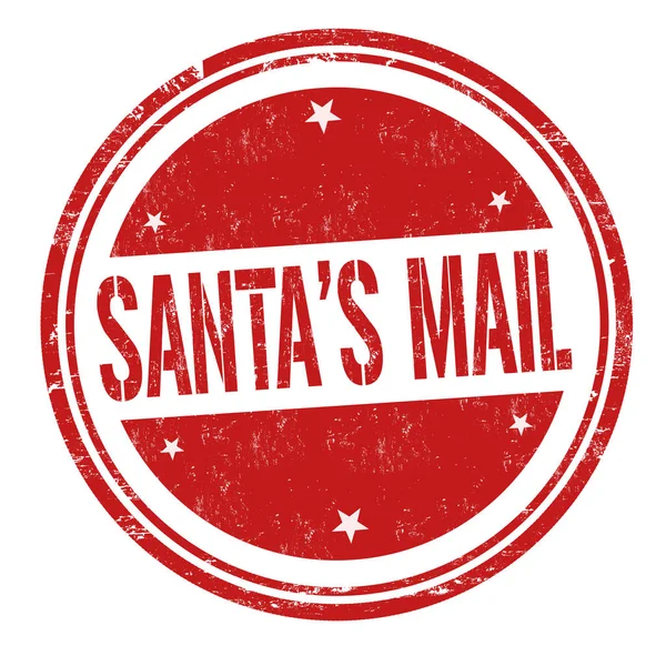 Santa's mail jel vagy bélyegző — Stock Vector