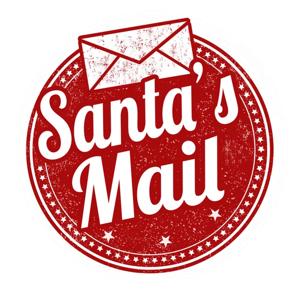 Panneau postal ou timbre du Père Noël — Image vectorielle