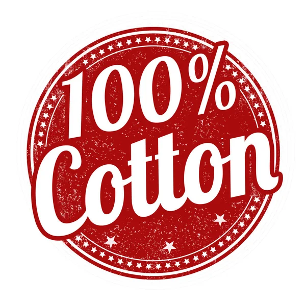 Sello de algodón al cien por cien — Vector de stock