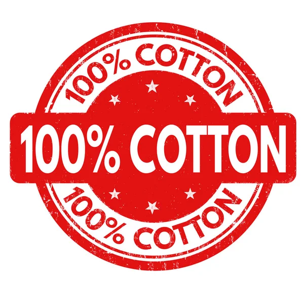 Cem por cento selo de algodão — Vetor de Stock
